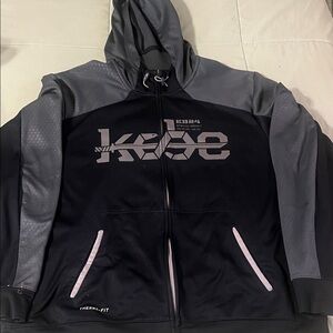 Nike Black and Gray Zip Up Sweater